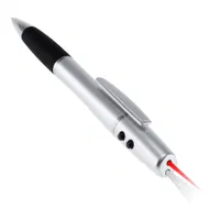 Bolígrafo Plástico Con Led Y Puntero Láser, negro