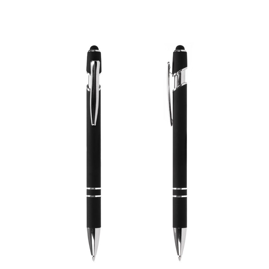 Bolígrafo Metálico Aspen aluminio, tinta azul — vista destacada