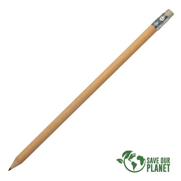 Lápiz Grafito Largo madera barnizada personalizado con logo empresa - Merchandising corporativo Chile
