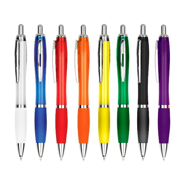 Bolígrafo Plástico Wind Color retráctil personalizado con logo empresa - Merchandising corporativo Chile