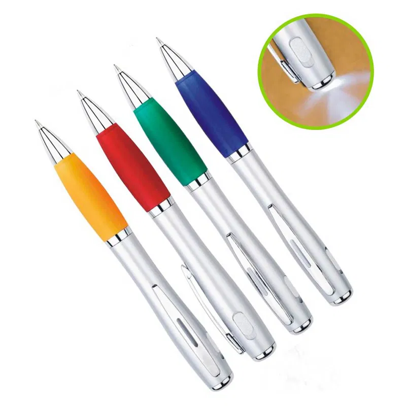 Bolígrafo Con Linterna Led plástico y clip cromado