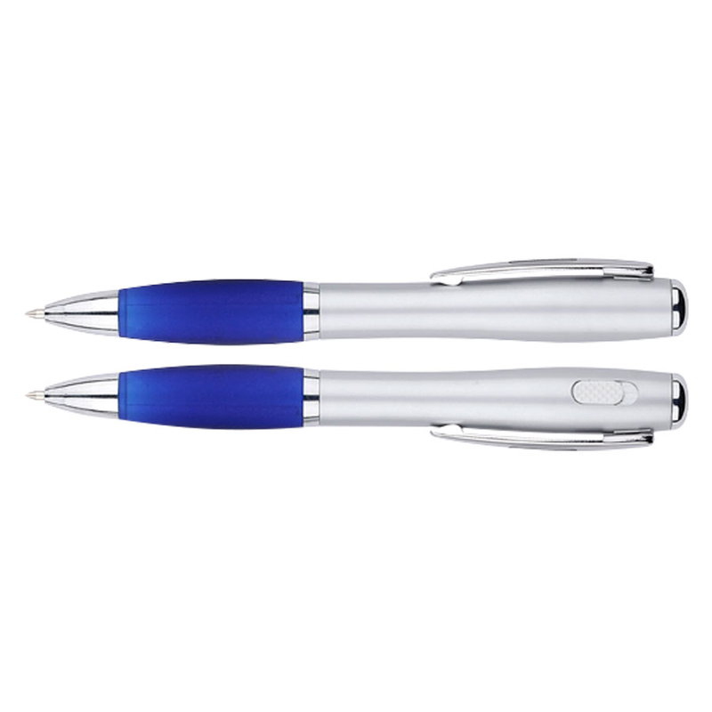 Bolígrafo Con Linterna Led plástico y clip cromado