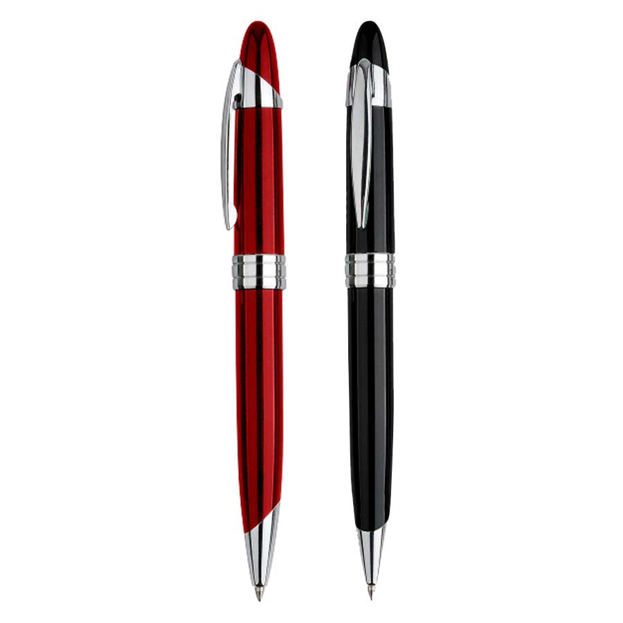 Bolígrafo Metálico Black Pearl, tinta azul — vista destacada