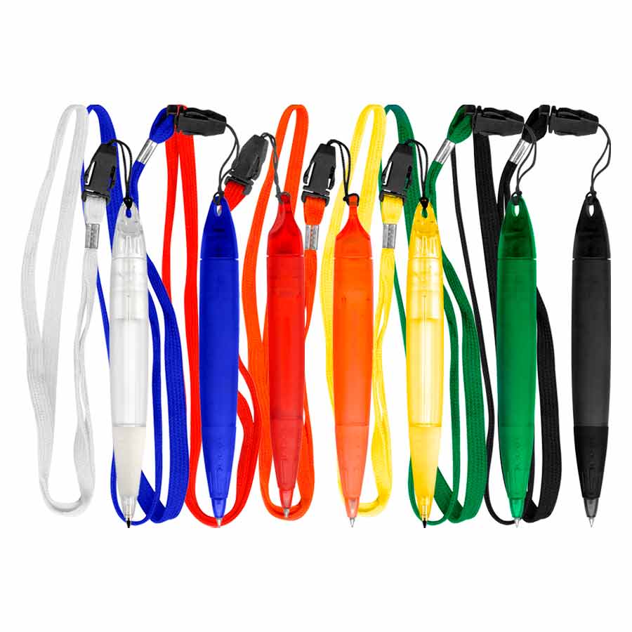 Bolígrafo Gross Lanyard plástico y lanyard textil — vista destacada