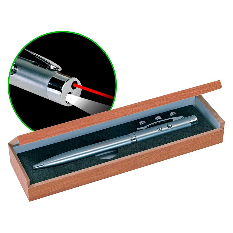 Bolígrafo Metálico 3 En 1 linterna LED — vista destacada