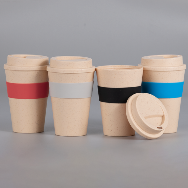 Mug Eco Cup Wheat Straw 355 cc plástico personalizado con logo empresa - Merchandising corporativo Chile