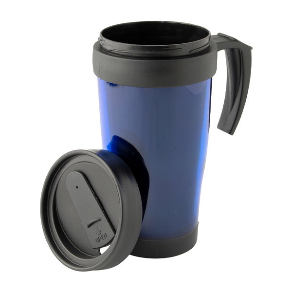 Mug Térmico Plástico 400cc doble pared personalizado con logo empresa - Merchandising corporativo Chile
