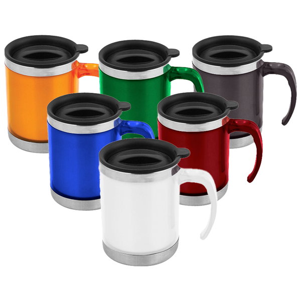 Mug De Acero Inoxidable 400cc doble pared personalizado con logo empresa - Merchandising corporativo Chile