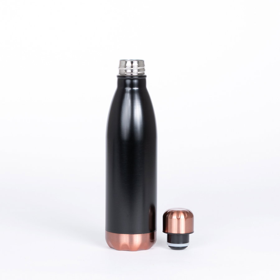 Termo 1/2 L Negro/Encobrizado Bristol 500cc personalizado con logo empresa - Merchandising corporativo Chile