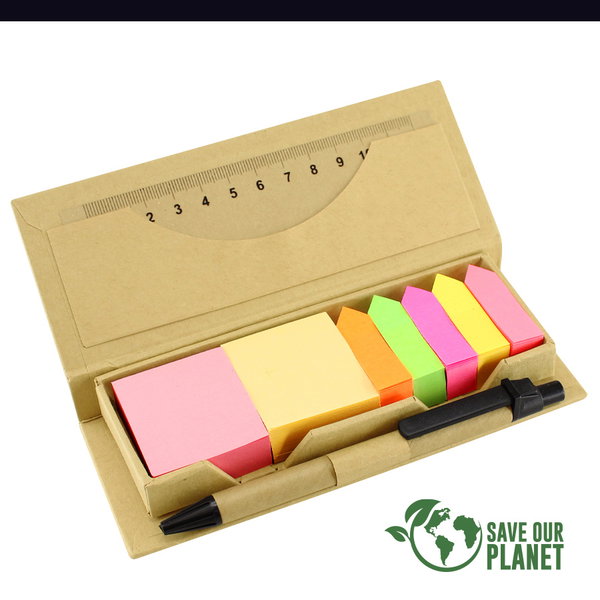 Set Ecológico De Oficina estuche kraft personalizado con logo empresa - Merchandising corporativo Chile