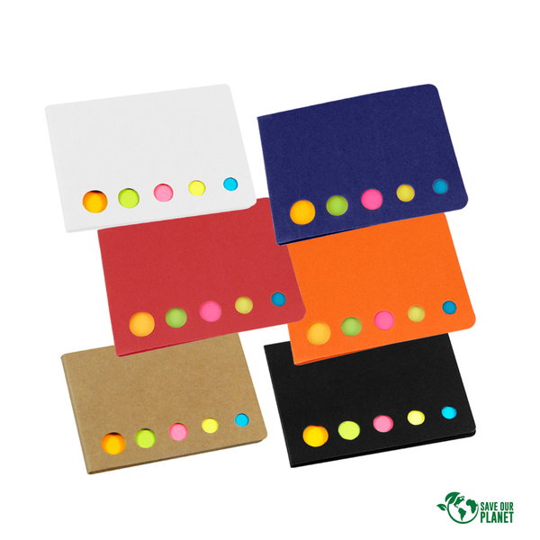 Set De Banderitas Adhesivas cartón reciclado personalizado con logo empresa - Merchandising corporativo Chile