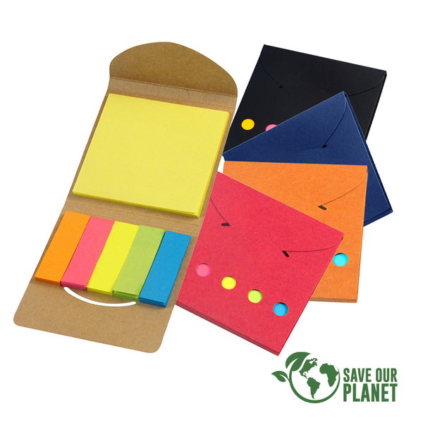 Porta Notas Adhesivas Ecológico cartón reciclado personalizado con logo empresa - Merchandising corporativo Chile