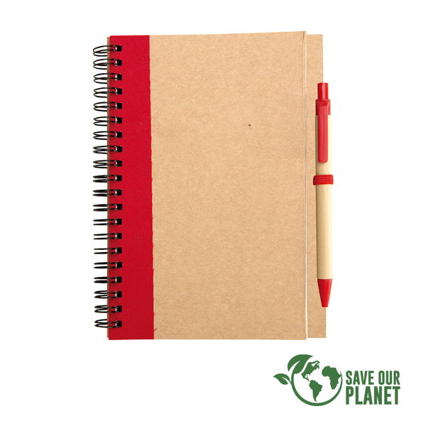 Cuaderno Ecológico 50 hojas, 15x21 cm personalizado con logo empresa - Merchandising corporativo Chile