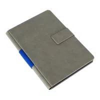 Cuaderno Gris Cierre Imantado PU, 96 hojas