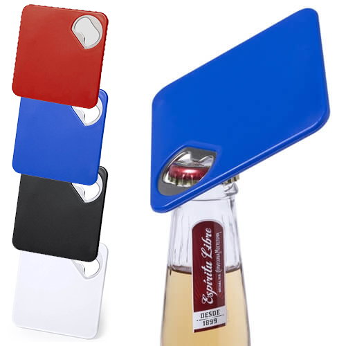 Posavasos Plástico Pet Destapador personalizado con logo empresa - Merchandising corporativo Chile