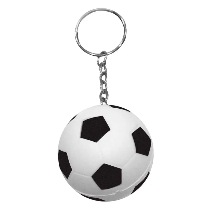 Llavero Anti-Stress Fútbol goma blanda Ø 3.8 cm