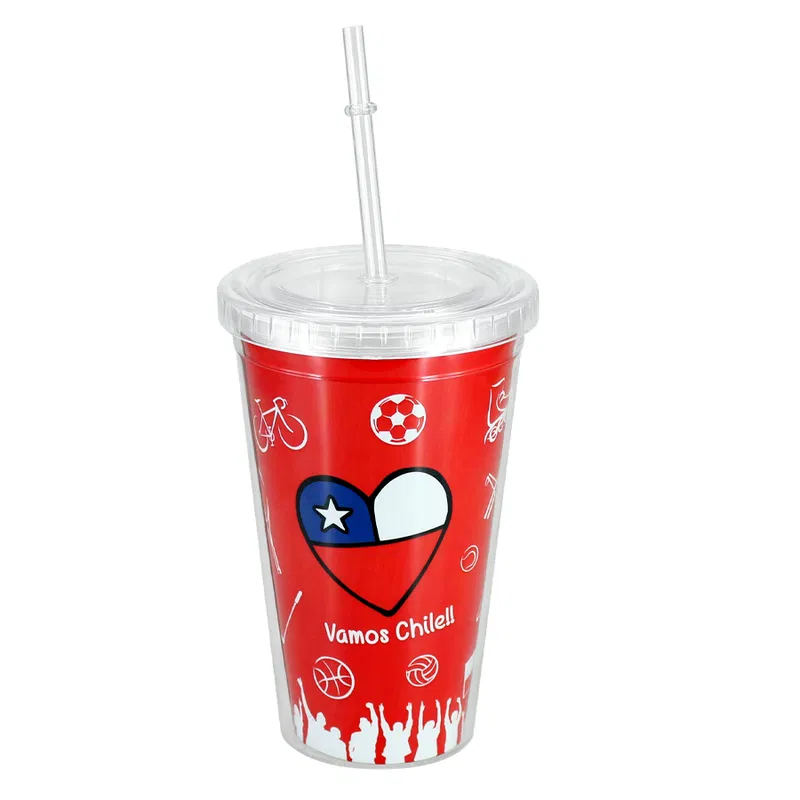 Mug Vamos Chile 500cc plástico transparente Mug Vamos Chile 500cc plástico transparente