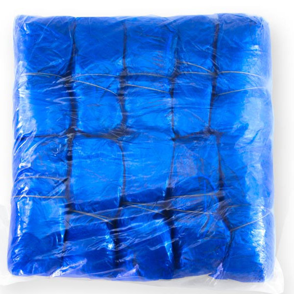 Set De 100 Bolsas Cubre-Calzado De Plástico Pe AZUL