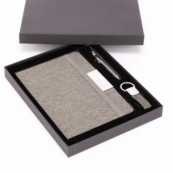 Set Paraty: Libreta De Notas, Bolígrafo Y Llavero personalizado con logo empresa - Kits de Escritura corporativo Chile