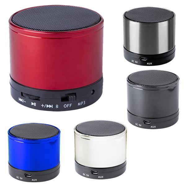 Parlante Altavoz Martins Sk21 metal Bluetooth 3.0 personalizado con logo empresa - Merchandising corporativo Chile