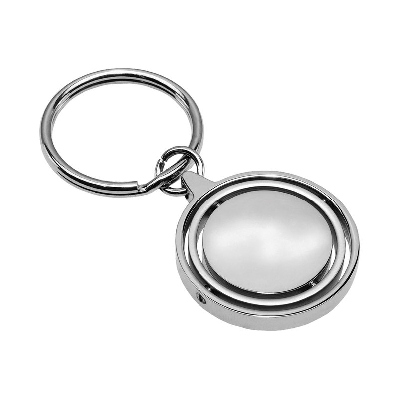 Llavero Terra metal plateado, anilla split ring