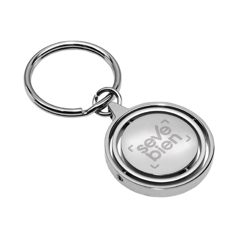 Llavero Terra metal plateado, anilla split ring