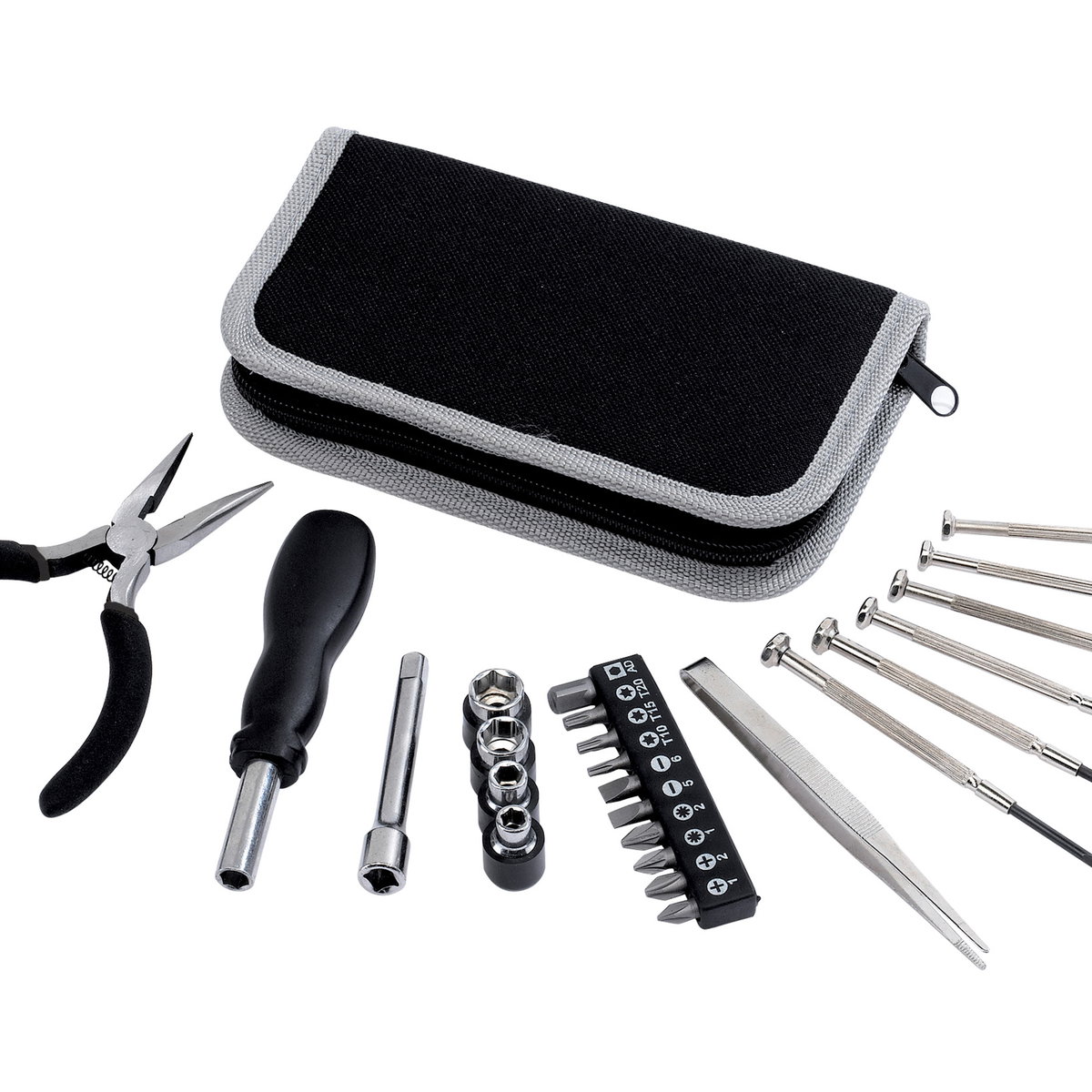 Set De Herramientas Compact 24 piezas metal y tela personalizado con logo empresa - Merchandising corporativo Chile