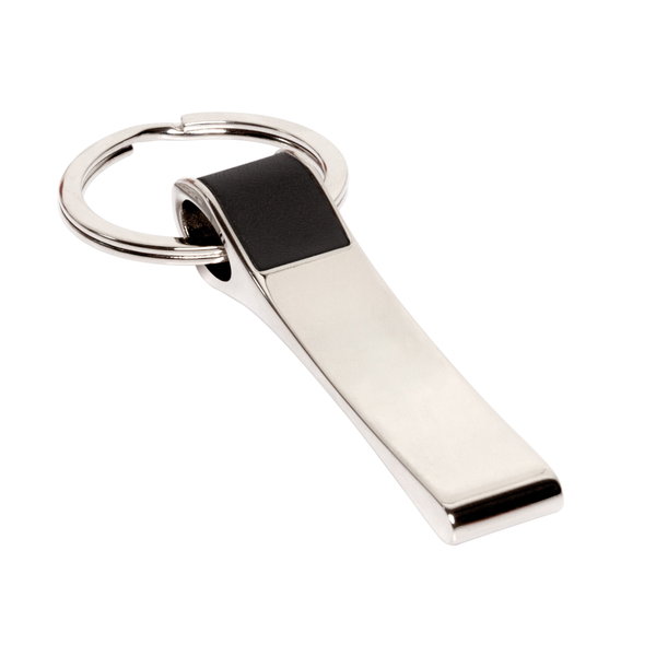 Llavero Metálico Symon metal con símil cuero personalizado con logo empresa - Merchandising corporativo Chile