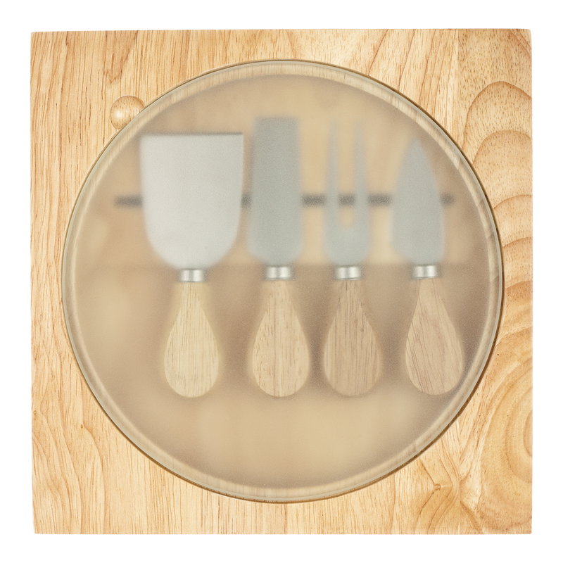 Tabla Para Quesos Suiza madera y vidrio templado