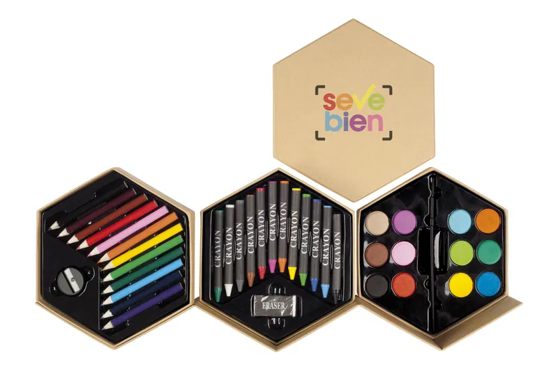Set De Pinturas Hexágono cartón 12 acuarelas Set De Pinturas Hexágono cartón 12 acuarelas
