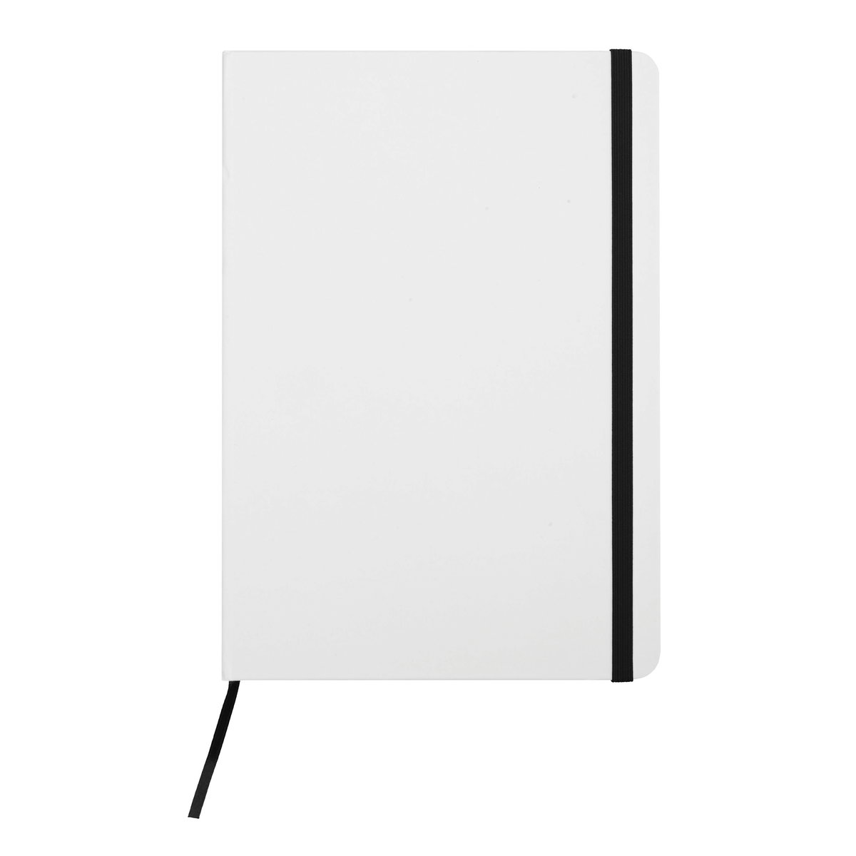 Libreta Mediana White tapa dura, banda elástica