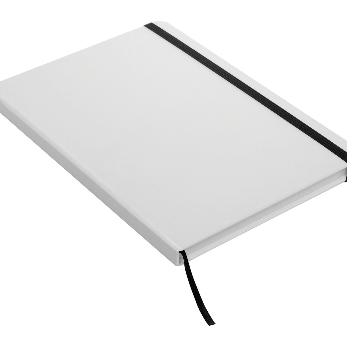 Libreta Mediana White tapa dura, banda elástica