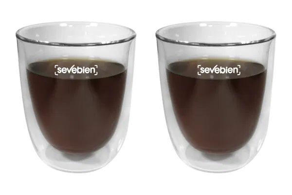 Set De Vasos De Vidrio Double 280 ml vidrio personalizado con logo empresa - Vasos corporativo Chile