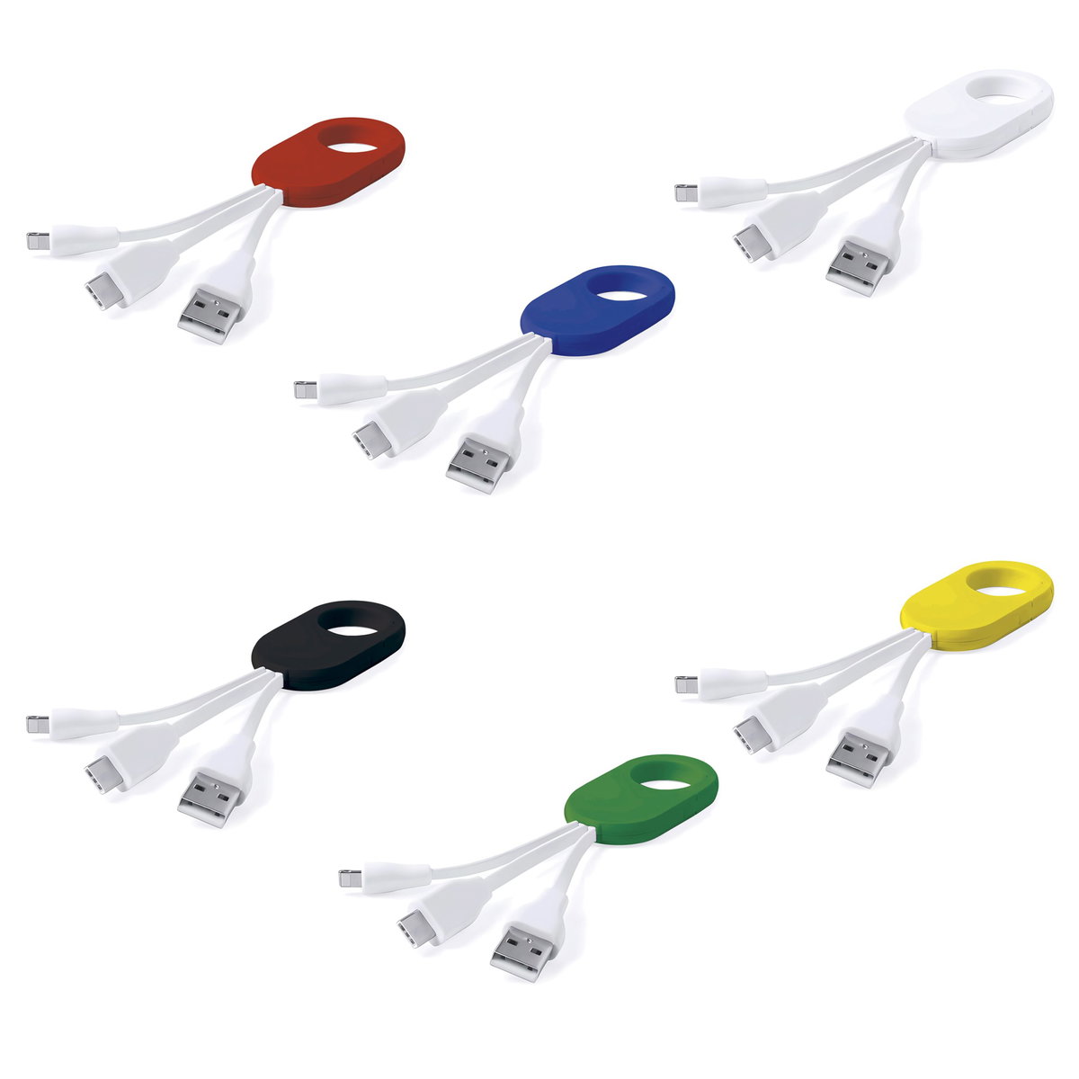 Cable Conector Multicargador T55 plástico, USB-C Cable Conector Multicargador T55 plástico, USB-C personalizado con logo empresa - Cables de Carga corporativo Chile