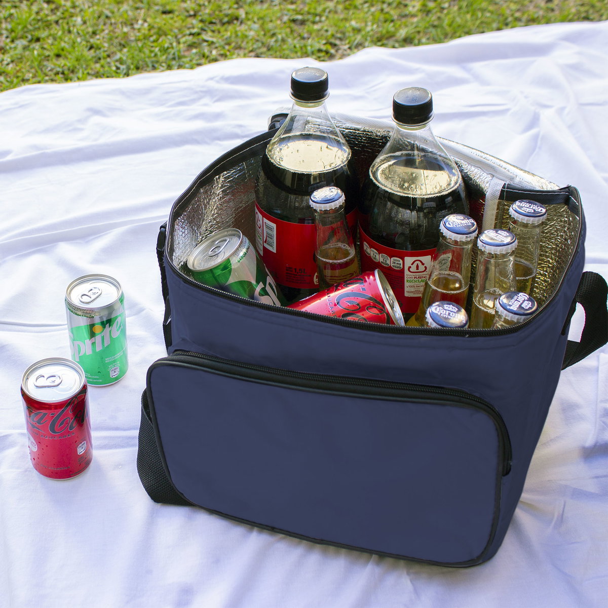 Cooler ¨aruba¨ 17,5 L poliéster personalizado con logo empresa - Camping y Picnic corporativo Chile