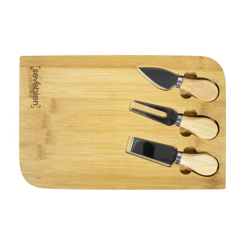 Tabla Para Quesos Francia bambú y inox Tabla Para Quesos Francia bambú y inox