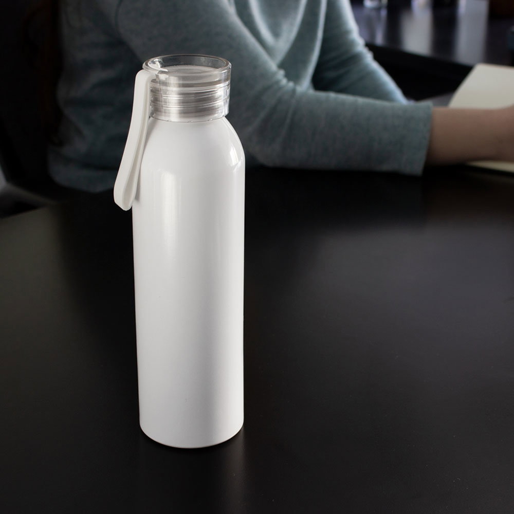 Botellas de aluminio personalizadas con logo empresarial para merchandising corporativo