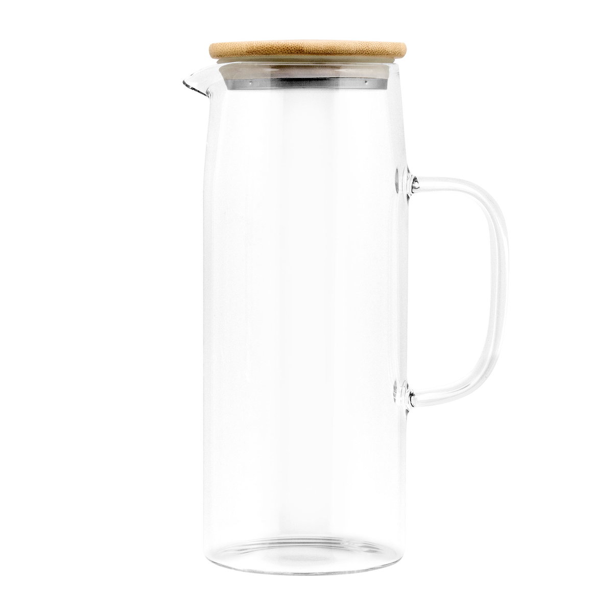 Jarra Con Tapa Bambjug 1100 ml vidrio personalizado con logo empresa - Merchandising corporativo Chile