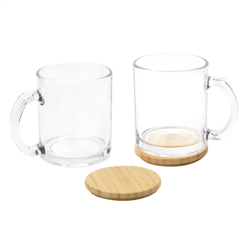 Set De Tazas Magui 350 ml vidrio y bambú