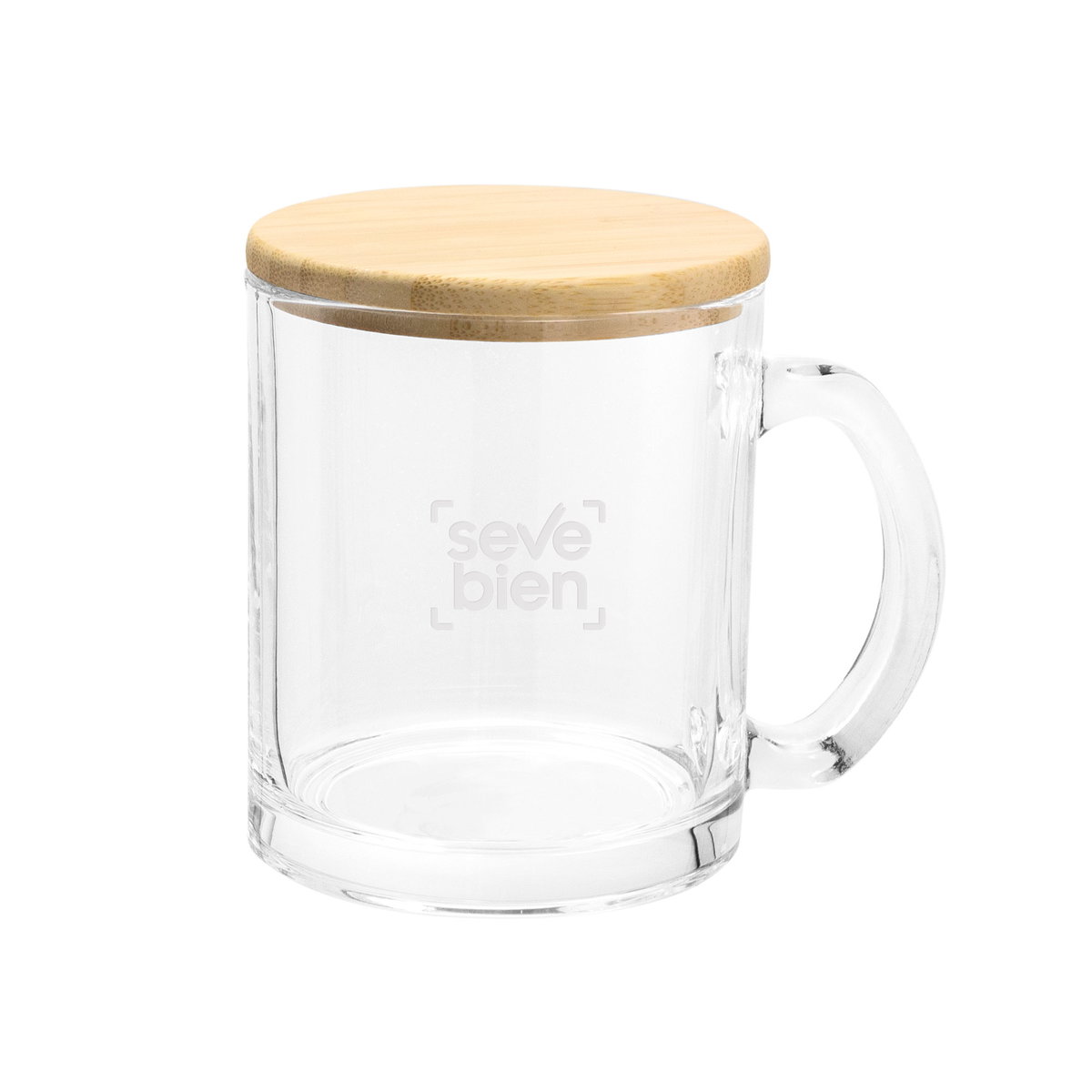 Taza Magui 350 ml vidrio y bambú barnizado