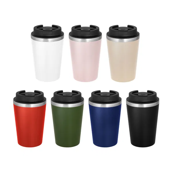 Mug Camper 350 ml plástico y acero inoxidable personalizado con logo empresa - Tazas y Mugs corporativo Chile