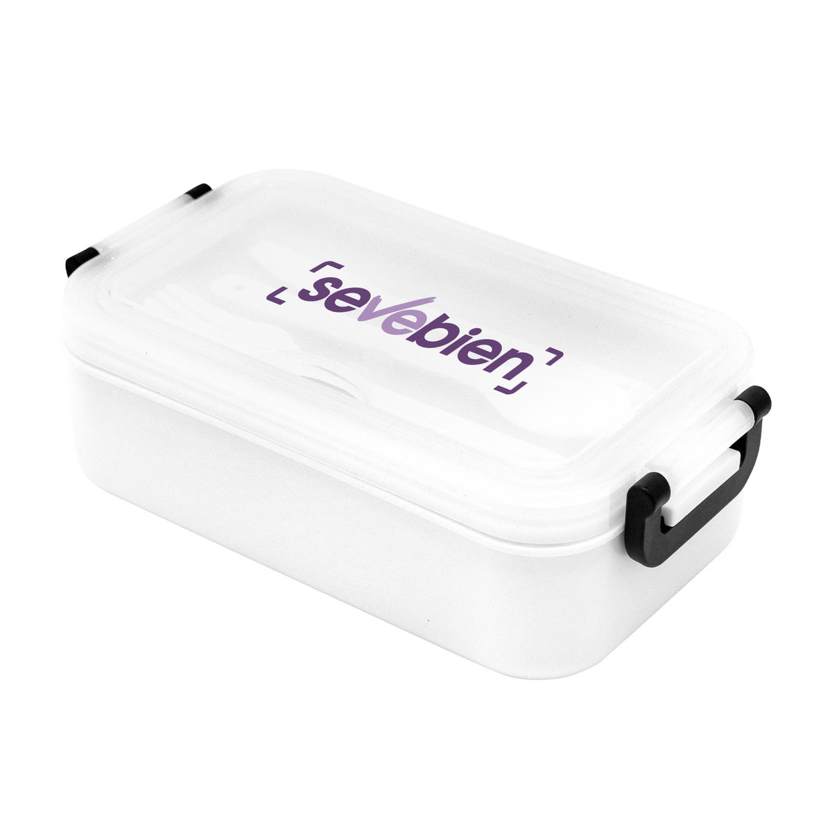 Lonchera Checa plástico tapa translúcida personalizado con logo empresa - Merchandising corporativo Chile