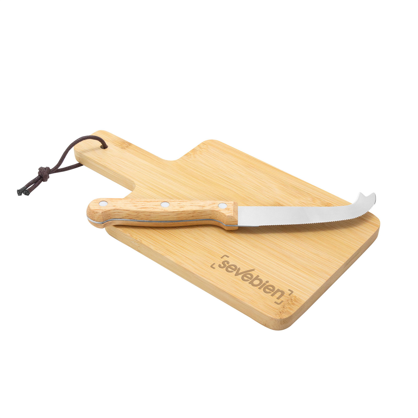 Tabla Para Quesos Bambchis bambú con cuchillo — vista destacada