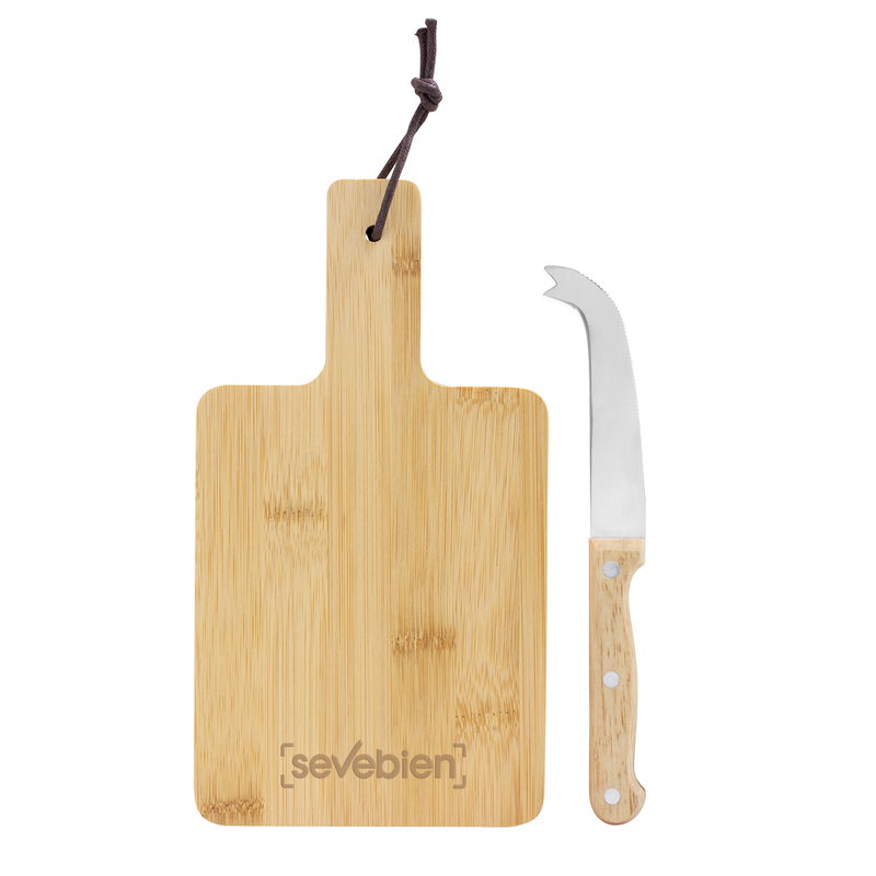 Tabla Para Quesos Bambchis bambú con cuchillo