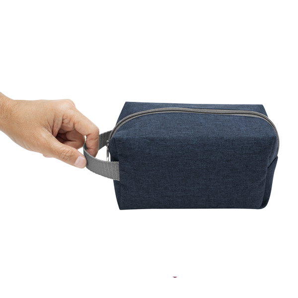 Necessaire Hortensia poliéster 300D, cierre personalizado con logo empresa - Merchandising corporativo Chile