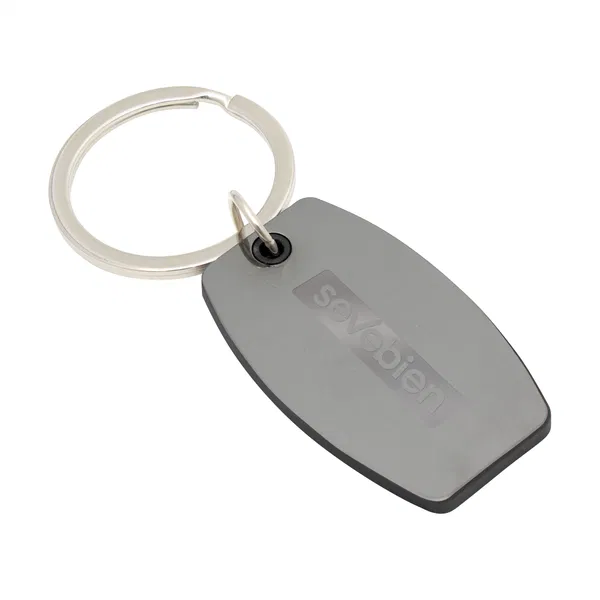Llavero Bord plástico rígido acero inoxidable personalizado con logo empresa - Merchandising corporativo Chile