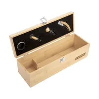 Set De Vino Vinicius bambú y acero inoxidable