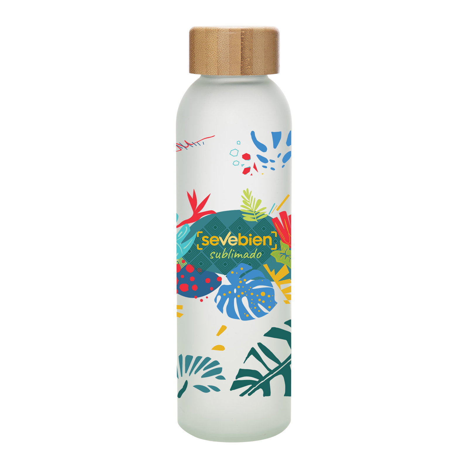 Botella Sublimable Sander 500 ml vidrio y bambú — vista destacada