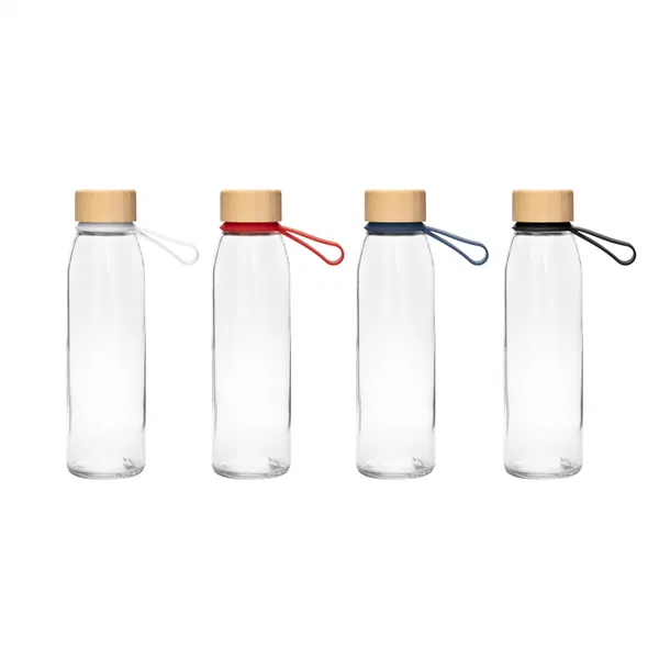 Botella Escarf vidrio y tapa madera personalizado con logo empresa - Botellas de Vidrio corporativo Chile