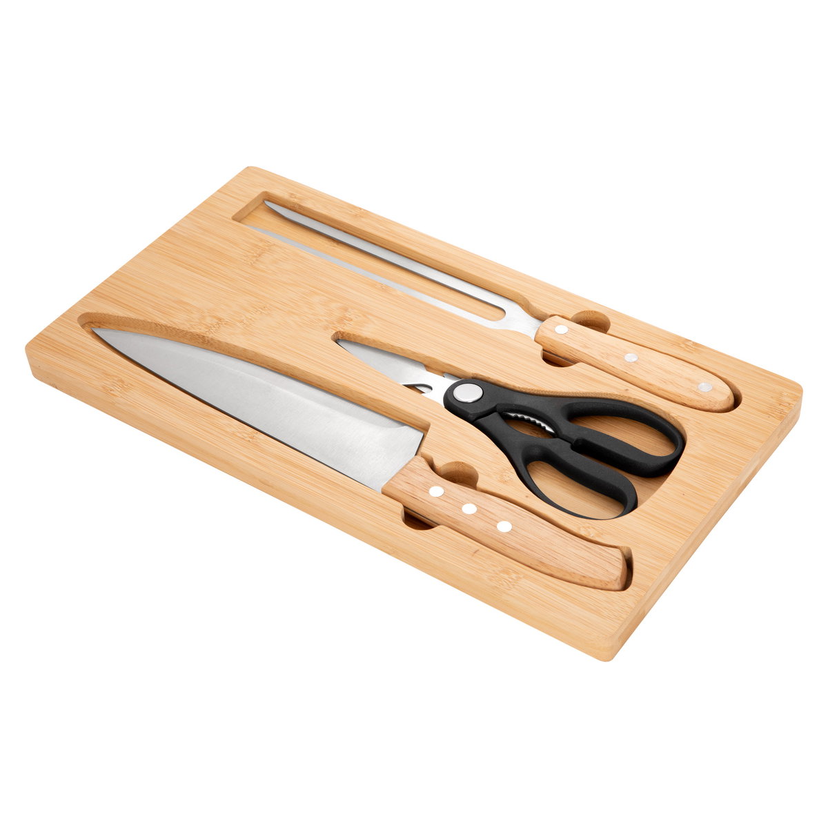 Set De Asado / Bbq Bistec bambú caja Kraft Set De Asado / Bbq Bistec bambú caja Kraft